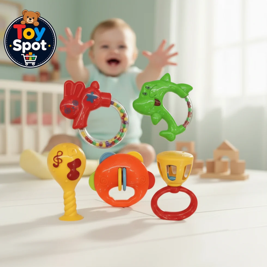 8 Pcs Baby Rattle & Teether Toy Set