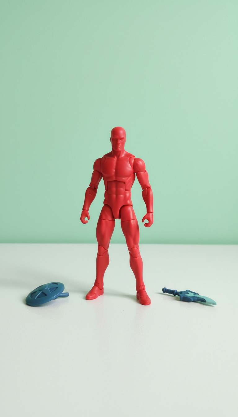 Action Red hero with dynamic articulation