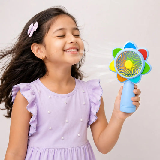 7" Rechargeable Seven Color Flower Mini Cooling Fan