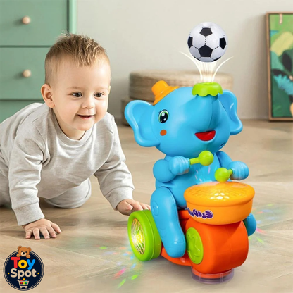 Musical Ball Blowing & Walking Elephant Toy with Lights & Music