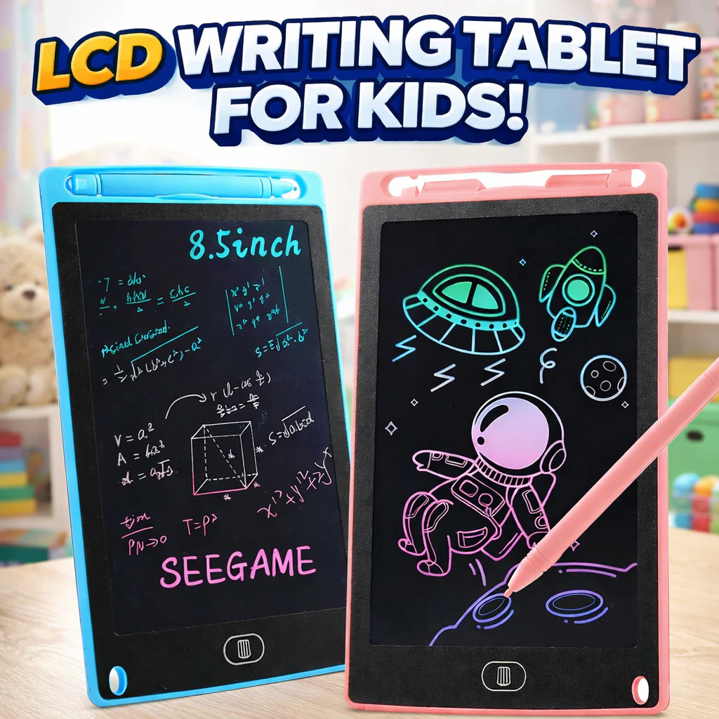 LCD Multicolor Writing Tablet & Erasable Digital Drawing Tablet For Kids