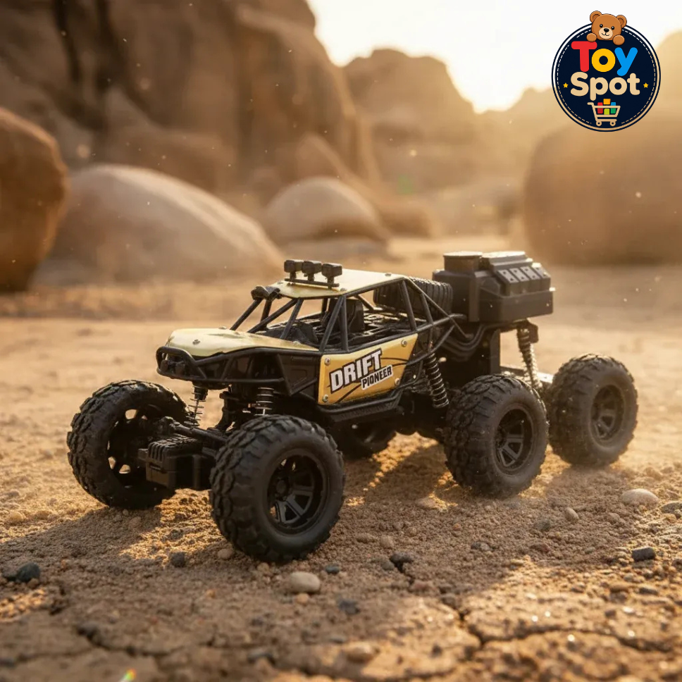 1:18 RC Spray Rock Crawler Jeep 6x6 with LED Lights & Smoke Effect