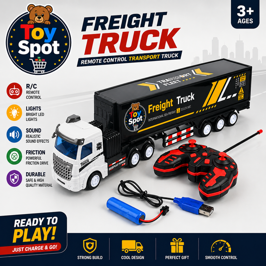 Remote Control Container Truck With Light For Kids