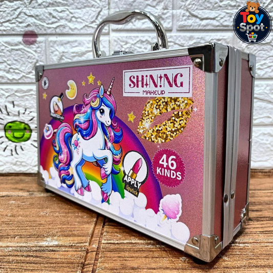 Unicorn Makeup Vanity Case With Mirror & Accessories (46 Kinds)