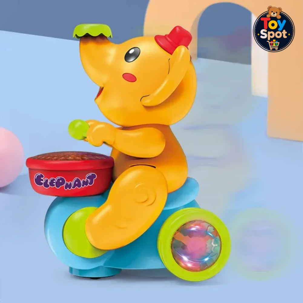Musical Ball Blowing & Walking Elephant Toy with Lights & Music