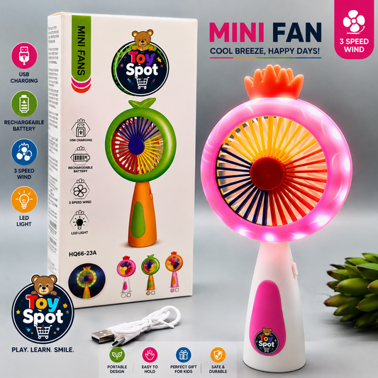 Rechargeable & Portable LED Lighting Mini Fan