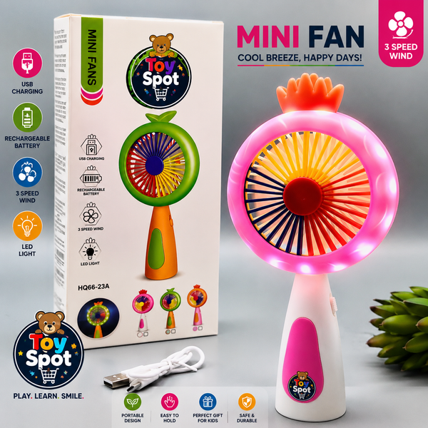 Rechargeable & Portable LED Lighting Mini Fan