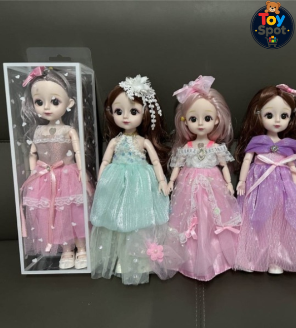 12-Inch Princess Bendable Doll With Dress & Accessories