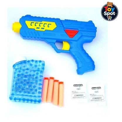 2-in-1 Soft Dart & Water Gel Ball Toy Gun | Manual Blaster for Kids