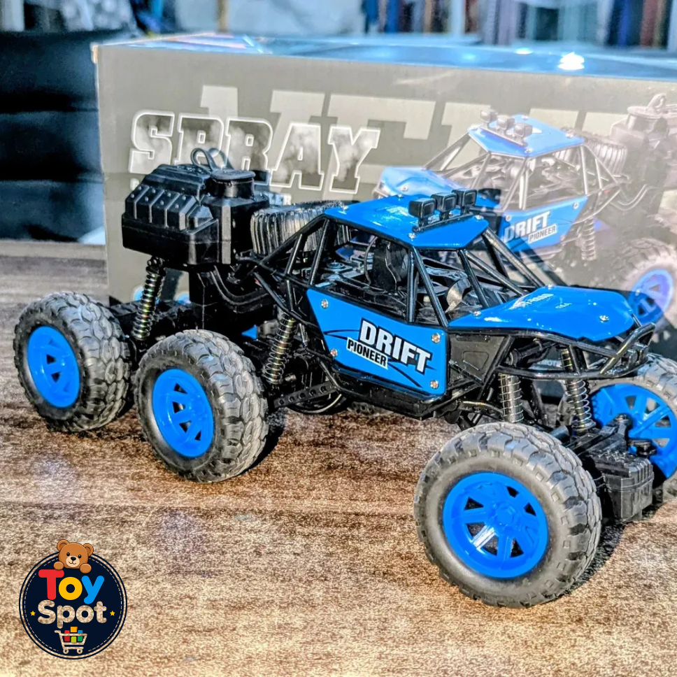 1:18 RC Spray Rock Crawler Jeep 6x6 with LED Lights & Smoke Effect