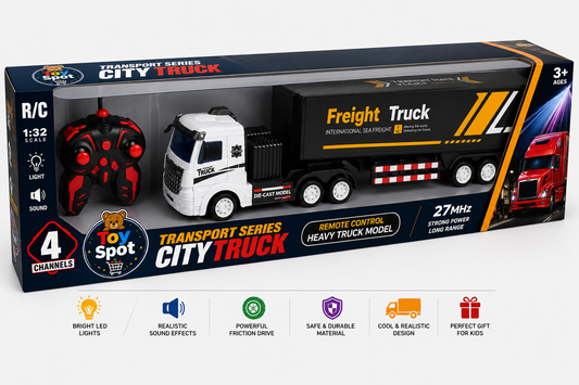 Remote Control Container Truck With Light For Kids