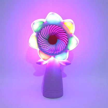 7" Rechargeable Seven Color Flower Mini Cooling Fan