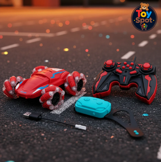 RC Hand Gesture Stunt Car with LED Lights & Rechargeable Battery