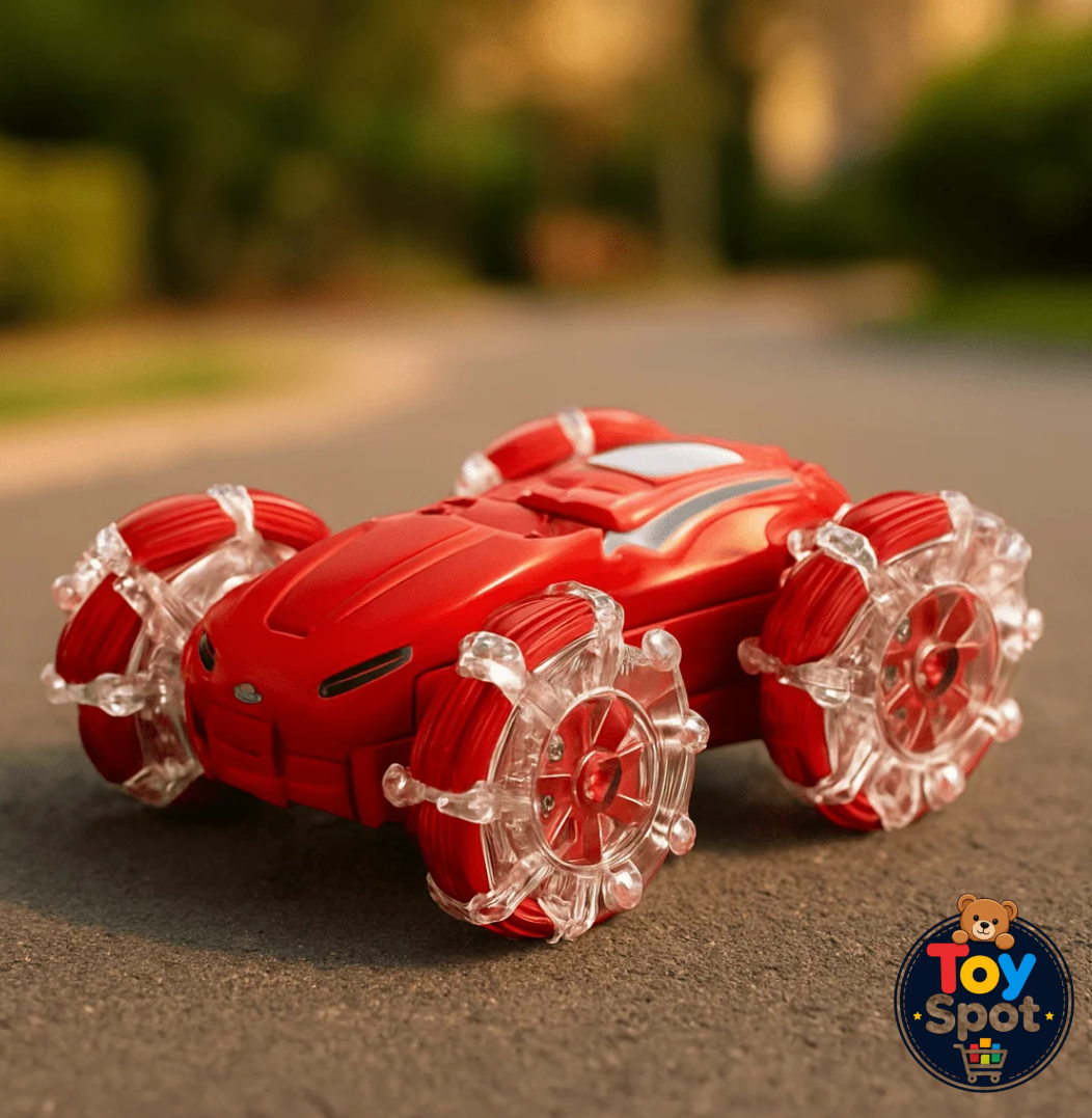 RC Hand Gesture Stunt Car with LED Lights & Rechargeable Battery