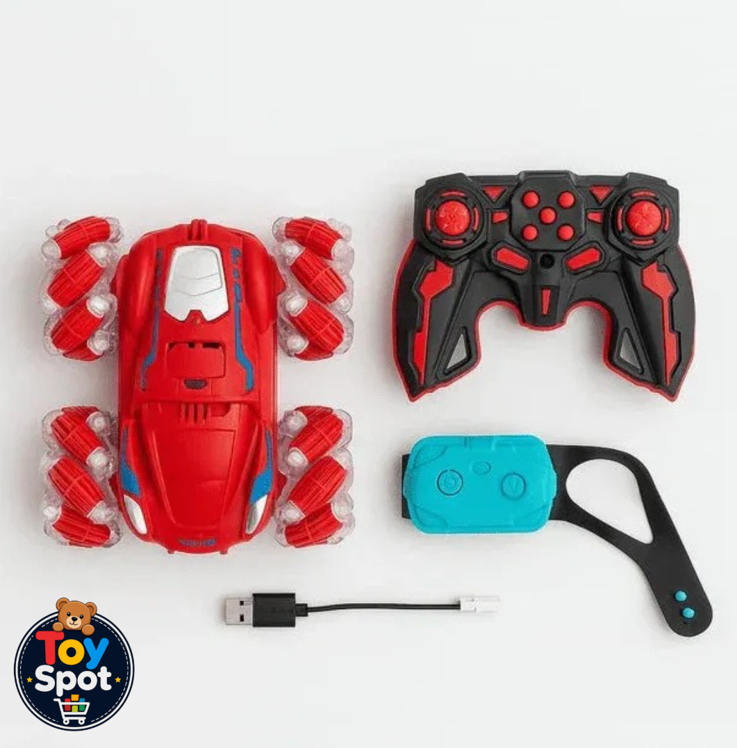 RC Hand Gesture Stunt Car with LED Lights & Rechargeable Battery