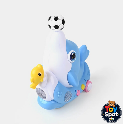 Electric Dolphin Ball Blowing Toy with Music & Lights