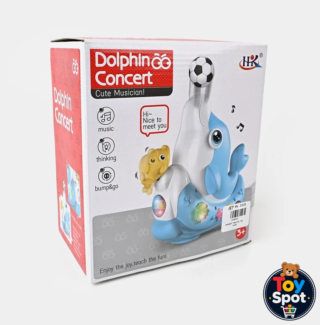Electric Dolphin Ball Blowing Toy with Music & Lights