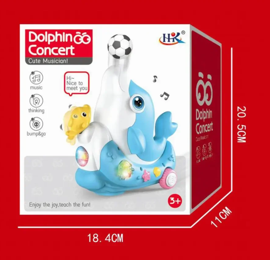 Electric Dolphin Ball Blowing Toy with Music & Lights