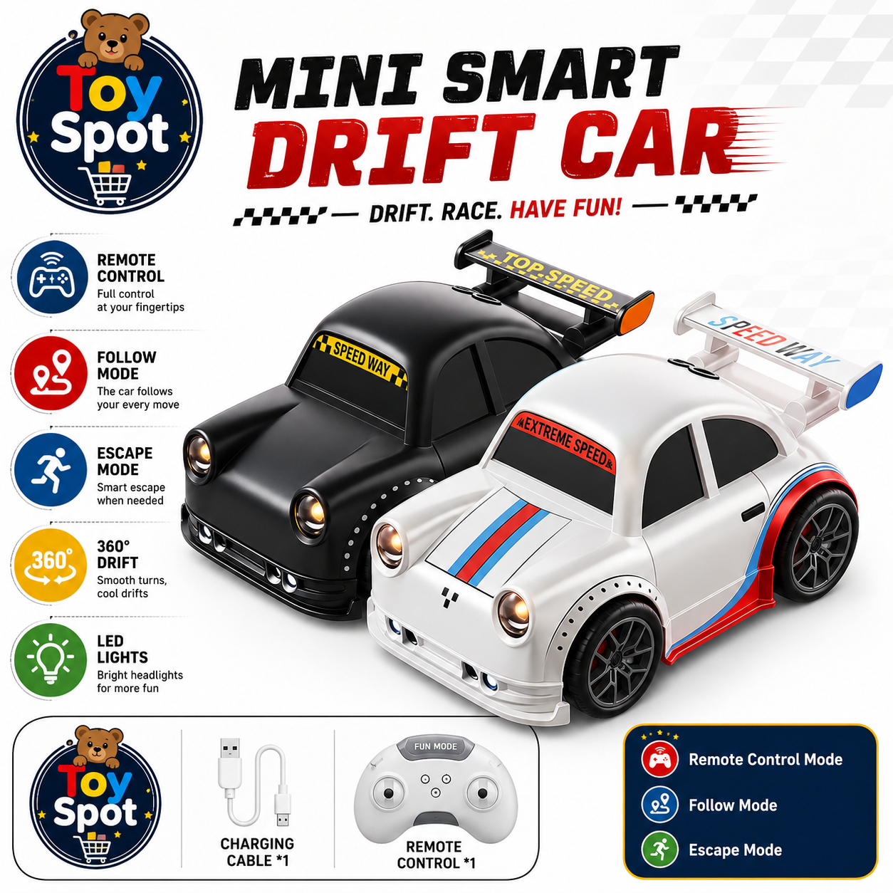 2.4GHz Electric Remote And Induction Controlled Mini Drift Car