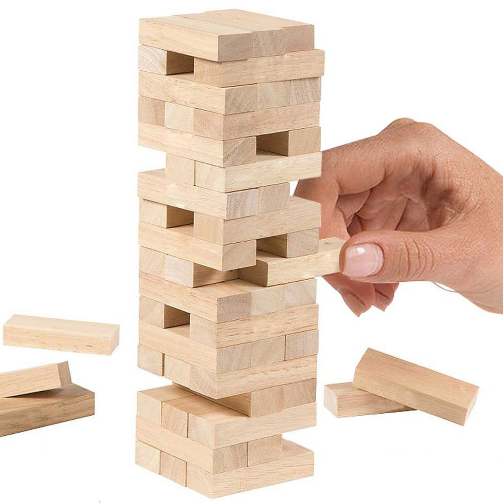 Jenga Wooden Block Tower Game – 45 Hardwood Blocks