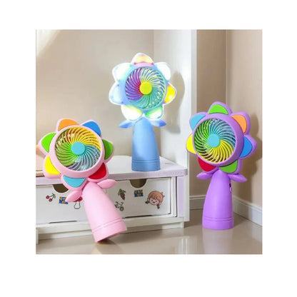7" Rechargeable Seven Color Flower Mini Cooling Fan