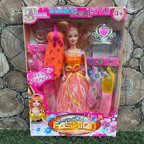 Happy Girl Fashion Doll Set with Dresses & Accessories