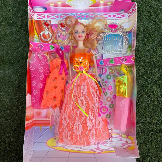 Happy Girl Fashion Doll Set with Dresses & Accessories