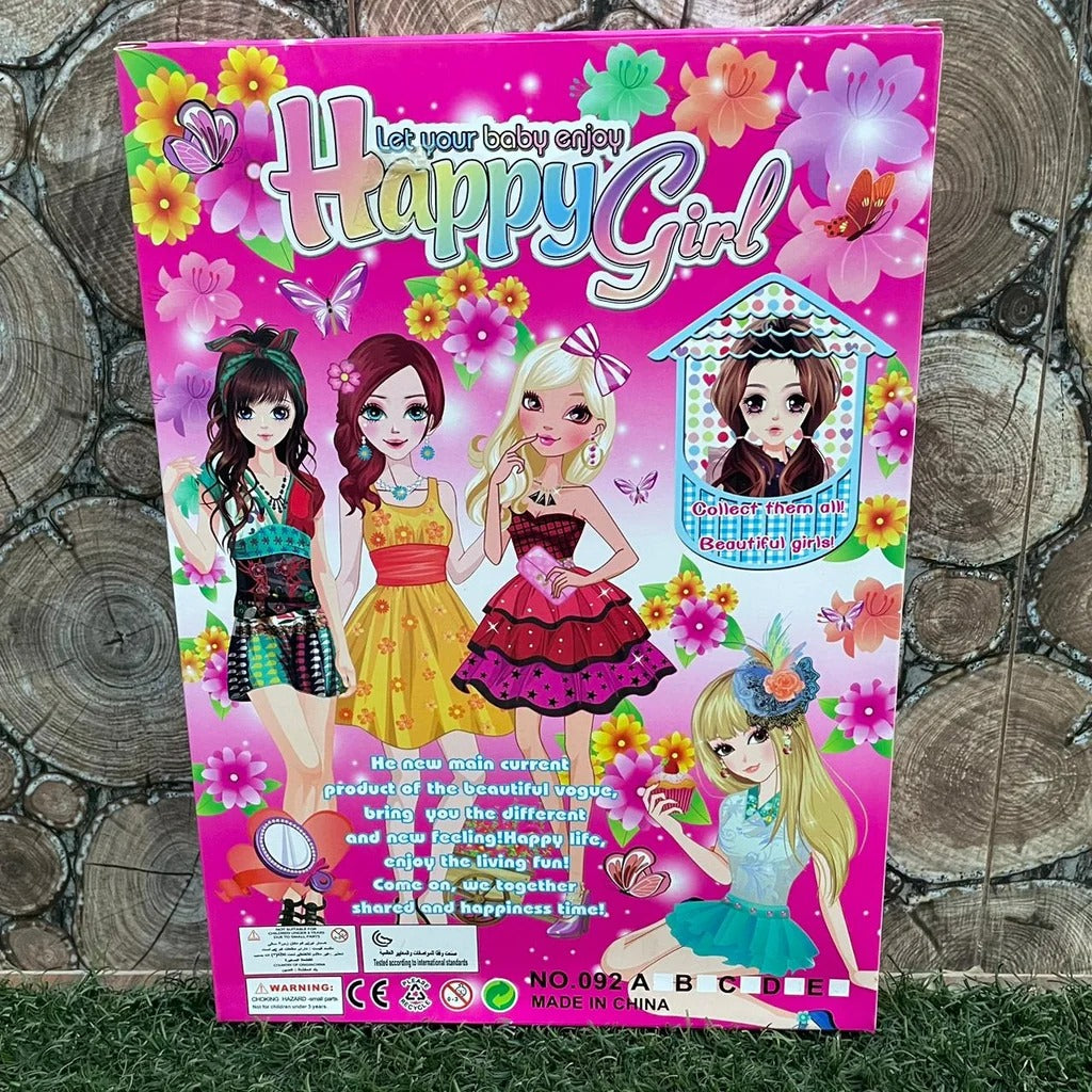 Happy Girl Fashion Doll Set with Dresses & Accessories