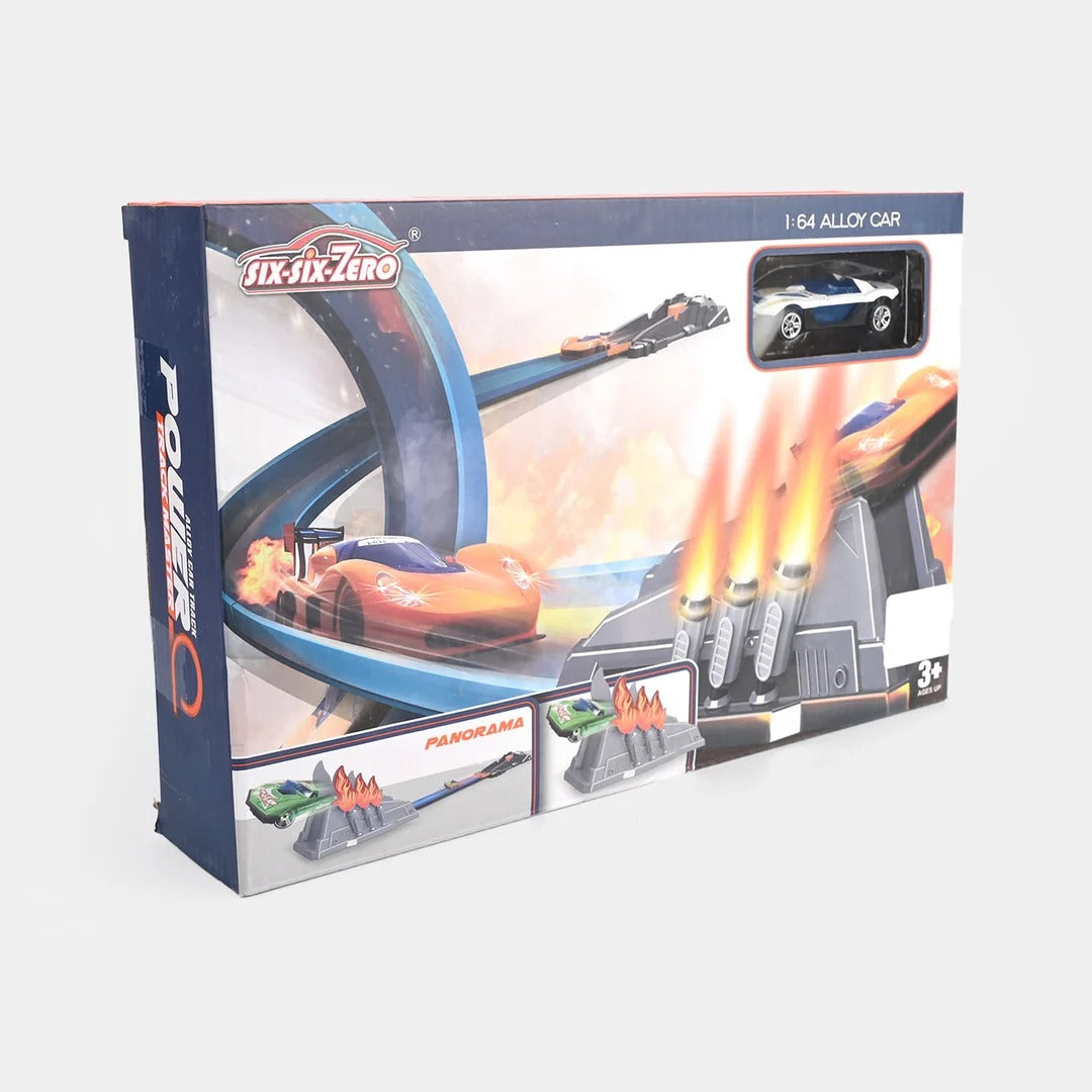 Power Racing Track Toy with Alloy Stunt Car