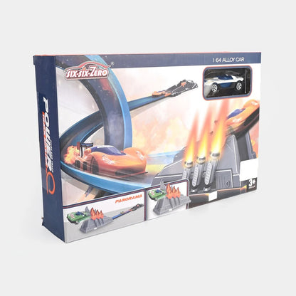 Power Racing Track Toy with Alloy Stunt Car