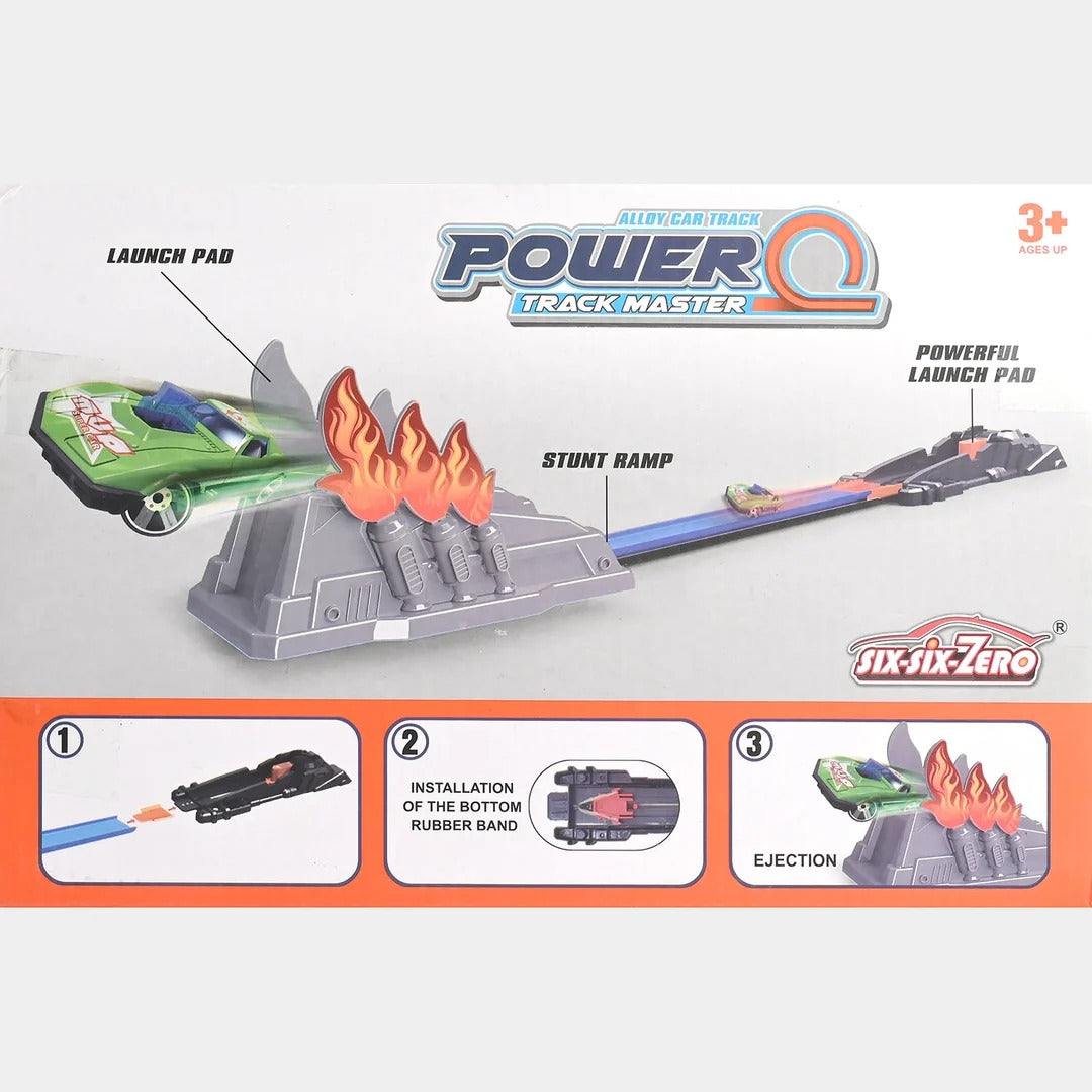 Power Racing Track Toy with Alloy Stunt Car