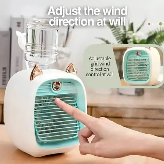Cute Cat Mini Air Cooler Mist Fan with Water Tank