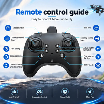 K500 Max RC Fighter Jet Drone with 360° Stunts & LED Lights
