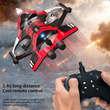 K500 Max RC Fighter Jet Drone with 360° Stunts & LED Lights