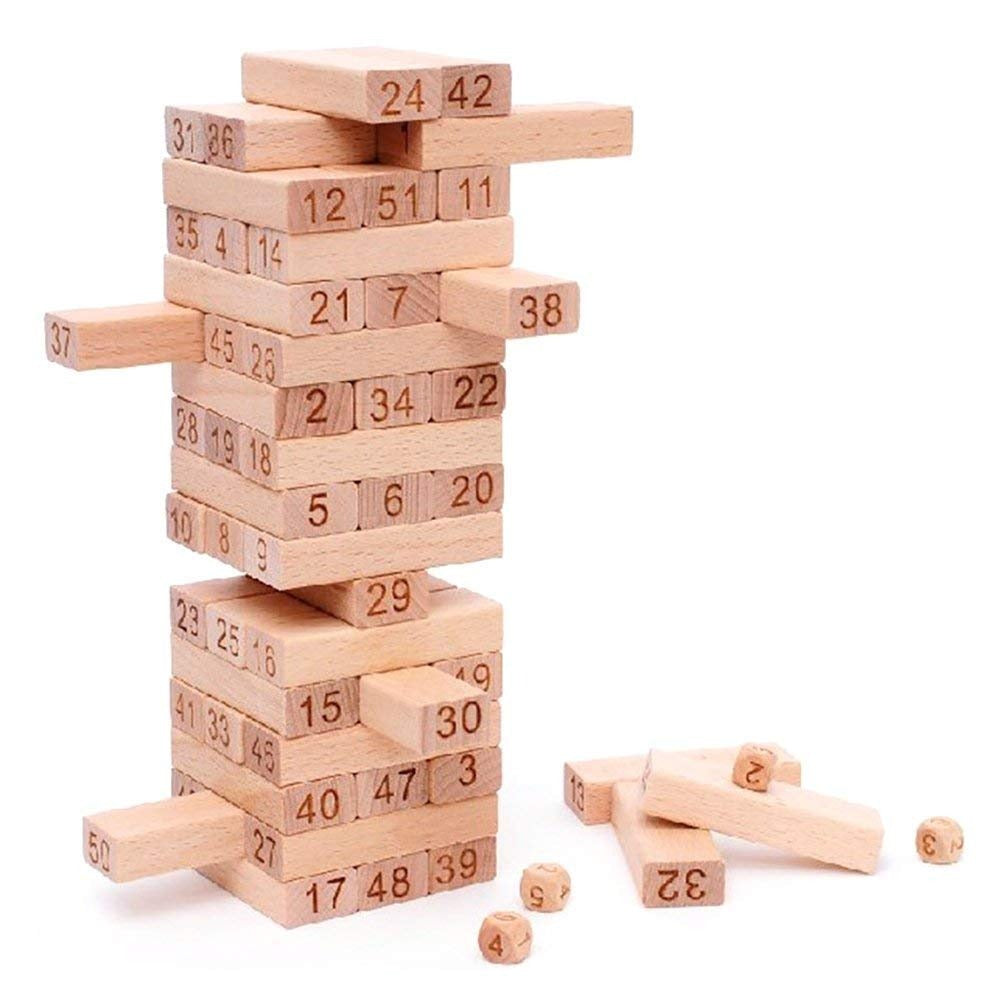 Jenga Wooden Block Tower Game – 45 Hardwood Blocks