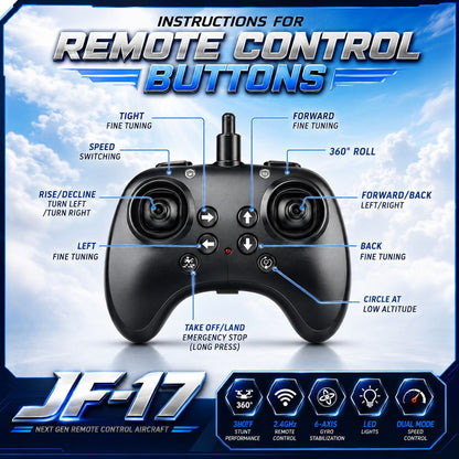 JF-17 Remote Control Fighter Jet for Kids & Adults