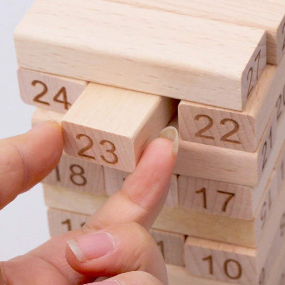 Jenga Wooden Block Tower Game – 45 Hardwood Blocks