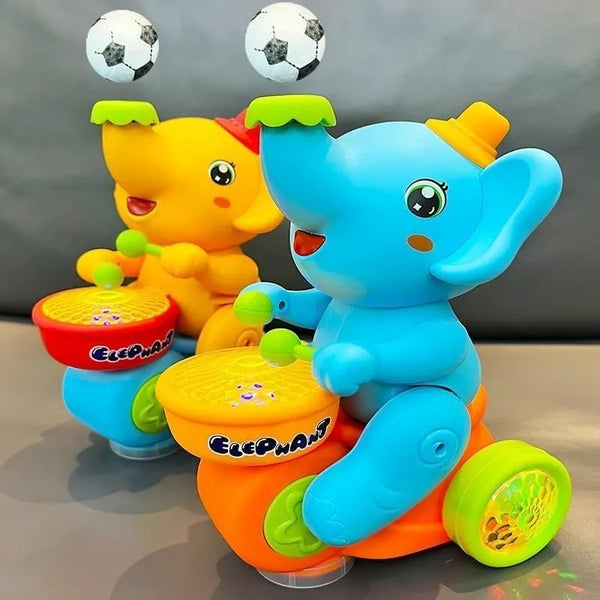 Musical Ball Blowing & Walking Elephant Toy with Lights & Music