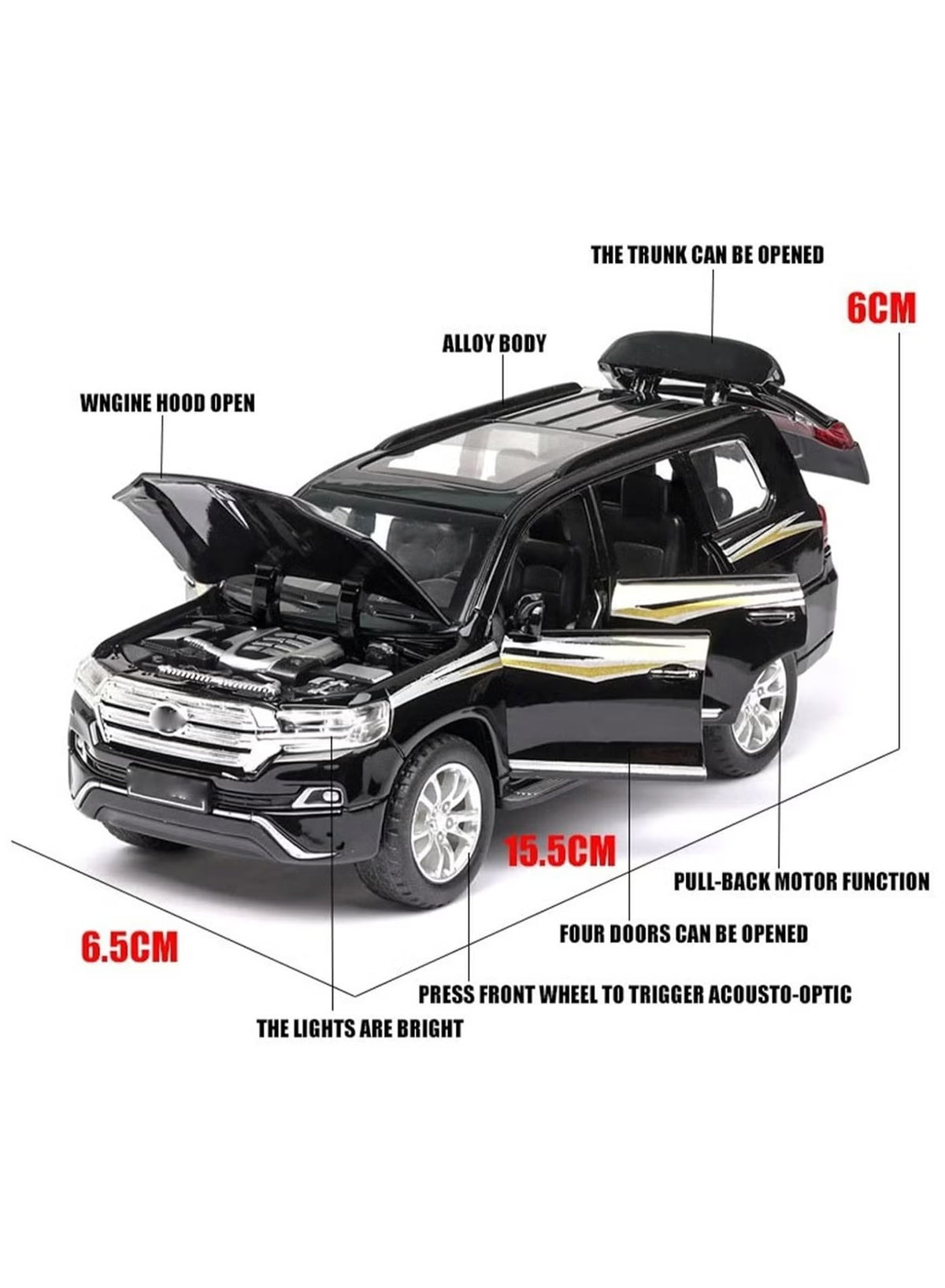 1:24 Scale RC Toyota Land Cruiser Prado with Lights & Sound