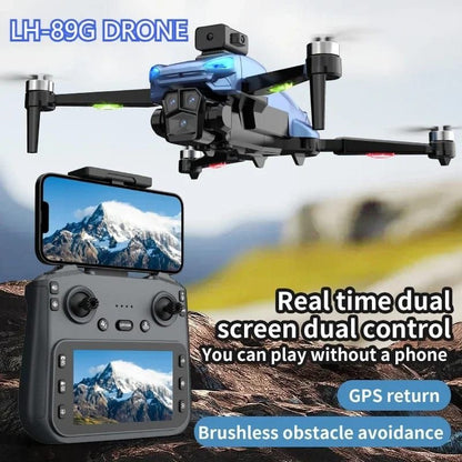 LH-X89G Brushless Motor GPS Camera Drone with HD Dual Camera & LCD Screen Remote