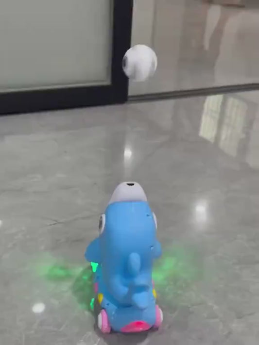 Electric Dolphin Ball Blowing Toy with Music & Lights
